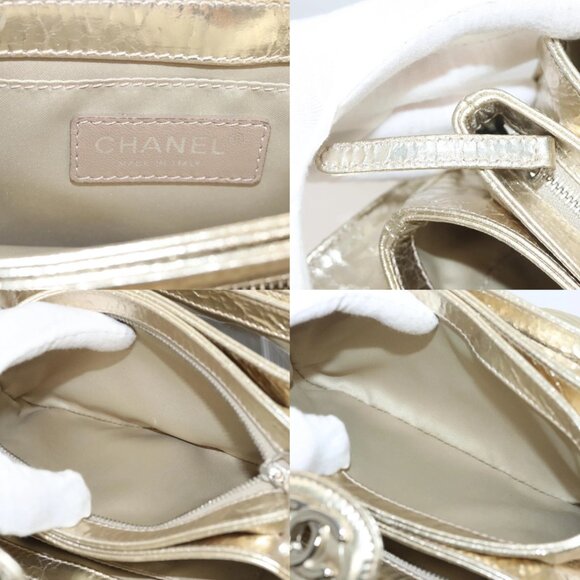 CHANEL Matelasse Chain Shoulder Bag Leather Gold Tone CC Auth 118280V - Picture 12 of 14